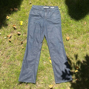 Jones NY shimmer snakeskin jeans straight leg size 10 Y2K